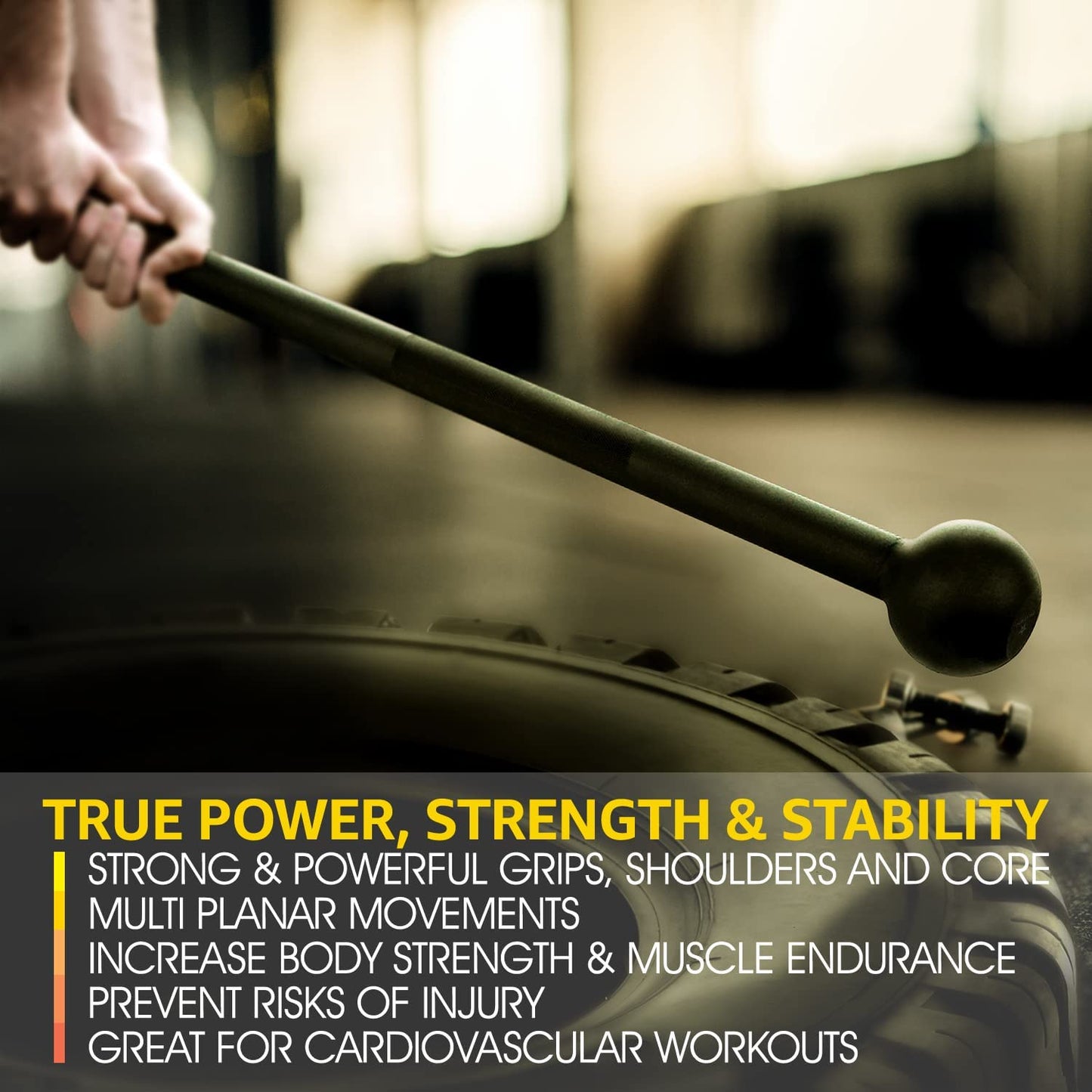 Steel Mace Bell for Comprehensive Strength Training - Enhances Full Body Conditioning, Muscle Development, Shoulder Stability, Grip Strength, and Forearm Workouts for Rehabilitation and Stretching, Available in 5 to 30 lbs for Both Men and Women