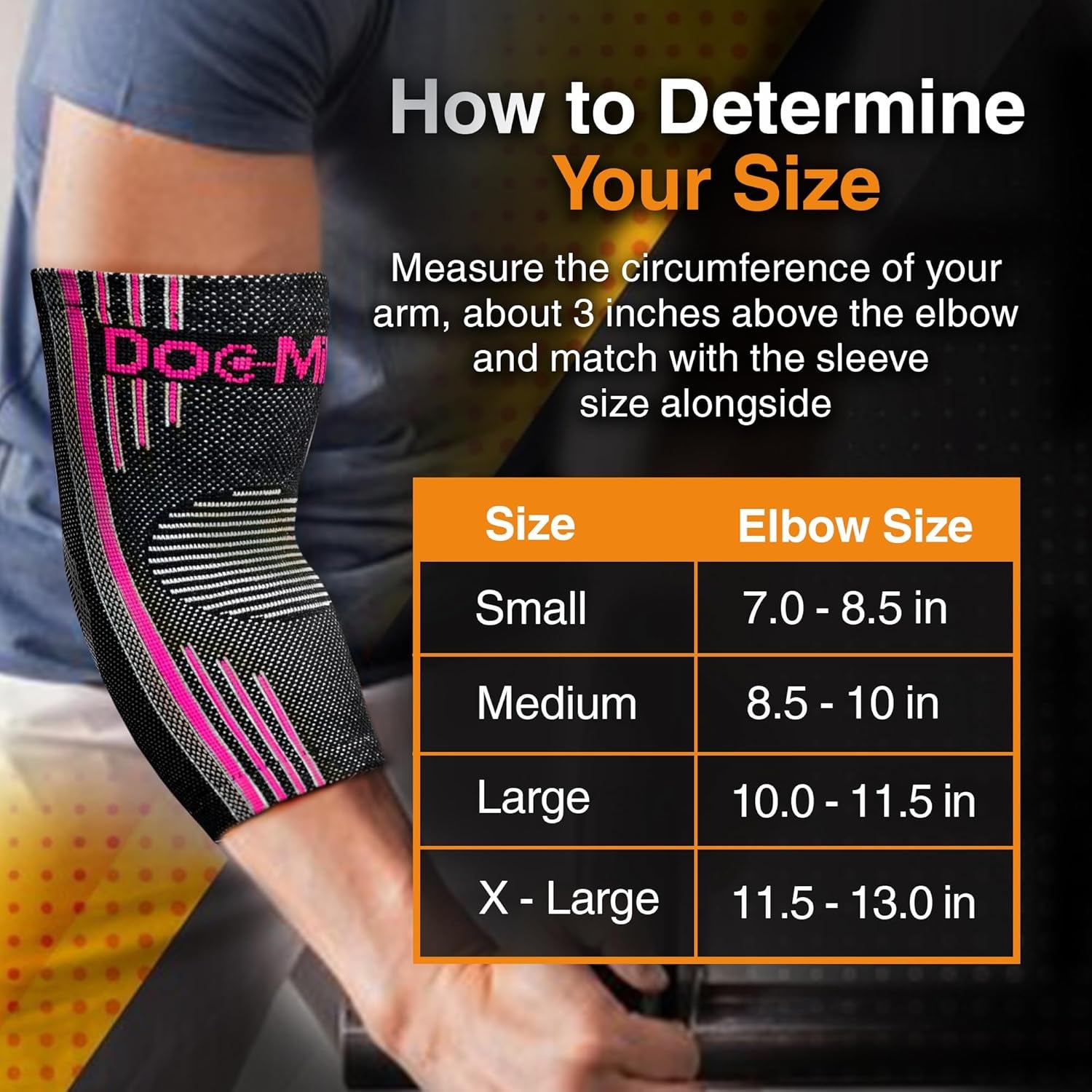 Elbow Compression Sleeve for Tendonitis – Medical Compression Support, Arm Brace for Tennis Injuries, Bursitis Relief Sleeve, Tendon Support for Active Use for Women & Men – 1 Pair