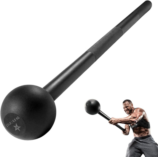 Steel Mace Bell for Comprehensive Strength Training - Enhances Full Body Conditioning, Muscle Development, Shoulder Stability, Grip Strength, and Forearm Workouts for Rehabilitation and Stretching, Available in 5 to 30 lbs for Both Men and Women