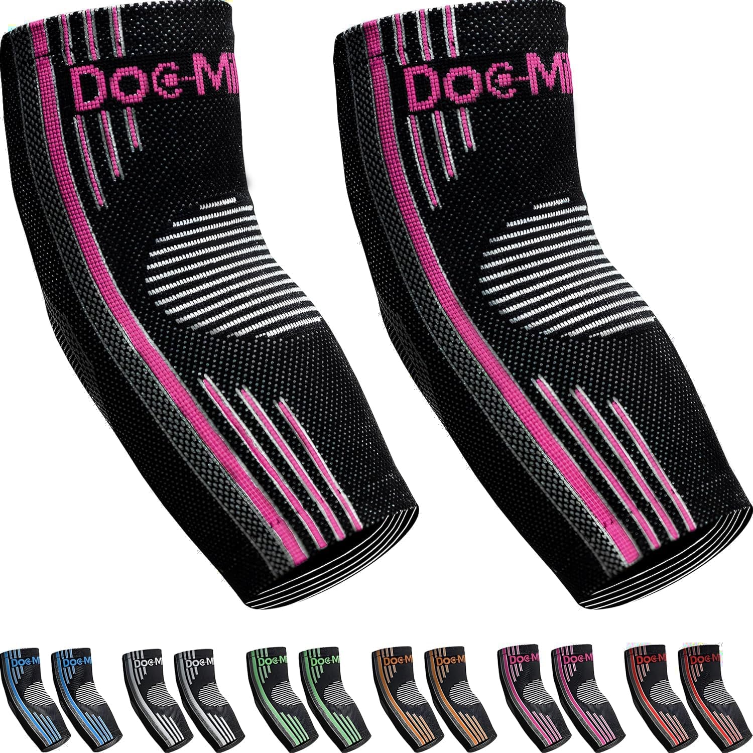 Elbow Compression Sleeve for Tendonitis – Medical Compression Support, Arm Brace for Tennis Injuries, Bursitis Relief Sleeve, Tendon Support for Active Use for Women & Men – 1 Pair