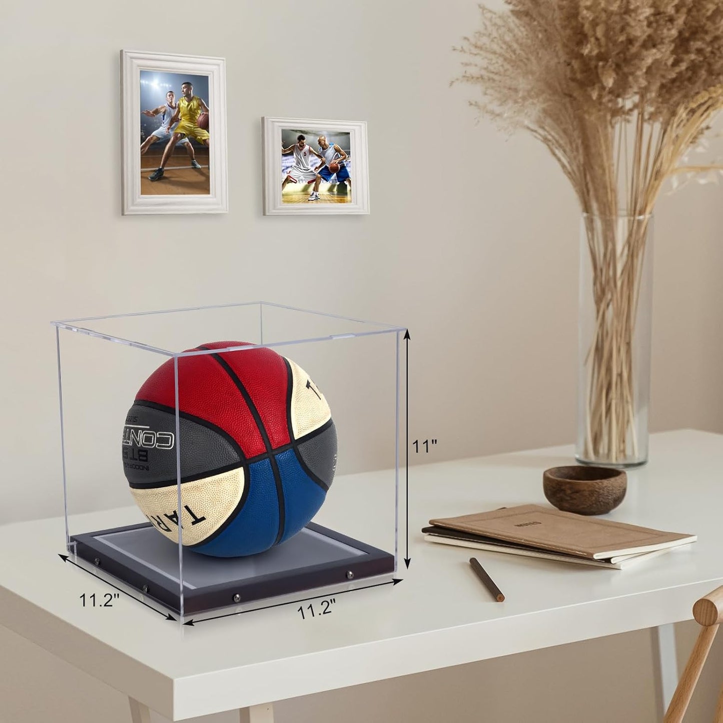 Professional Basketball Display Case with LED Lighting - Clear Acrylic Holder for Autographed Basketballs, UV Protected and Dust Proof Memorabilia Display Box
