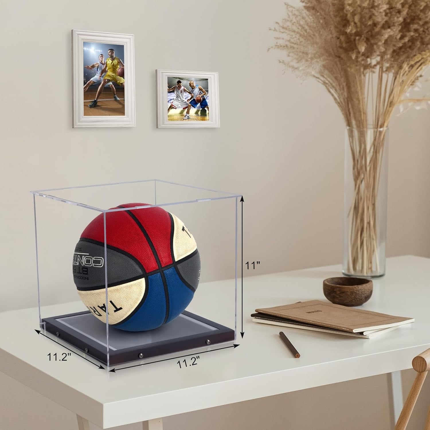Professional Basketball Display Case with LED Lighting - Clear Acrylic Holder for Autographed Basketballs, UV Protected and Dust Proof Memorabilia Display Box