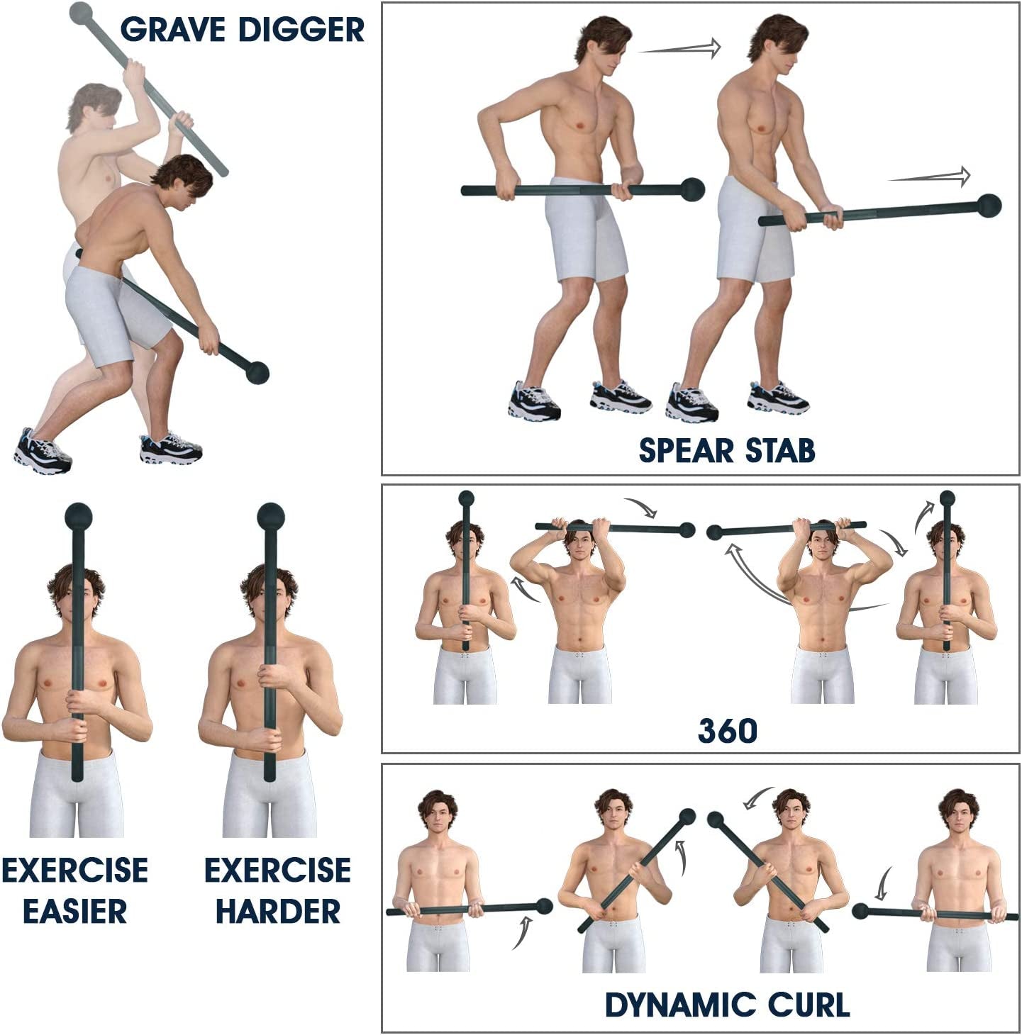 Steel Mace Bell for Comprehensive Strength Training - Enhances Full Body Conditioning, Muscle Development, Shoulder Stability, Grip Strength, and Forearm Workouts for Rehabilitation and Stretching, Available in 5 to 30 lbs for Both Men and Women